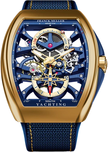 Заказать Franck Muller  Mens Collection Vanguard Yachting Anchor Skeleton Power Reserve  V 45 S6 PR SQT ANCRE FM YACHT (BL) YG