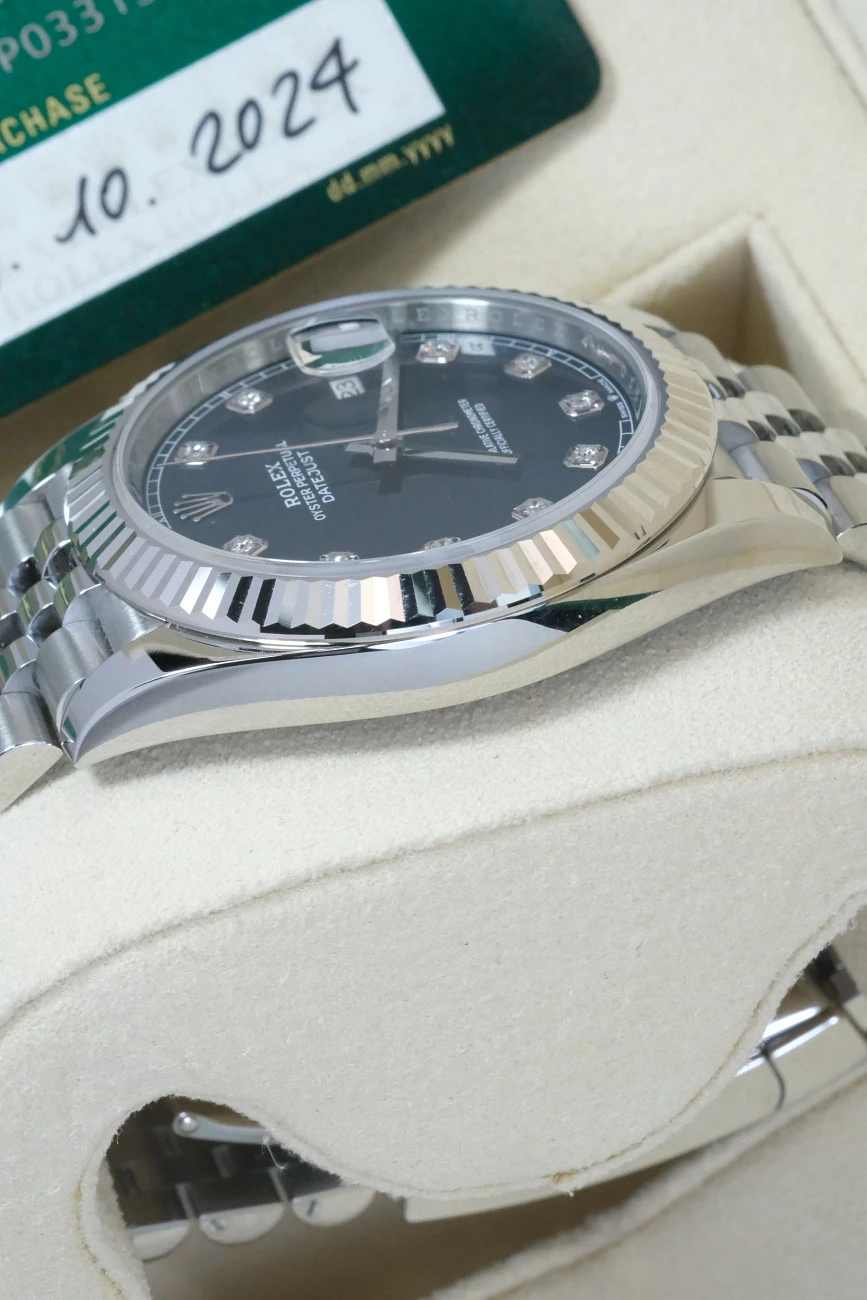 Часы Rolex  Oyster Perpetual Datejust 41Mm Blue Dial Diamond Index  126334
