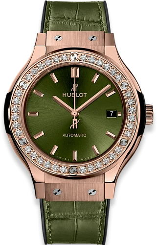Заказать Hublot  Classic Fusion Green King Gold Diamonds 38 Mm  565.OX.8980.LR.1204