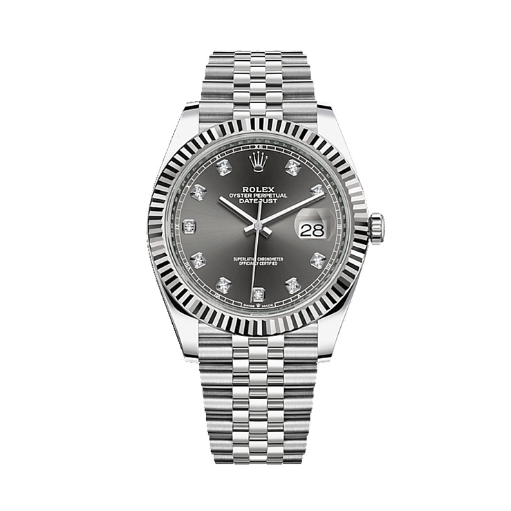 Часы Rolex  Oyster Perpetual Datejust 41Mm Grey Dial Diamonds  126334