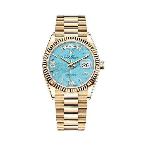 Часы Rolex  Day-Date 36Mm Yellow Gold Turquoise Dial  128238