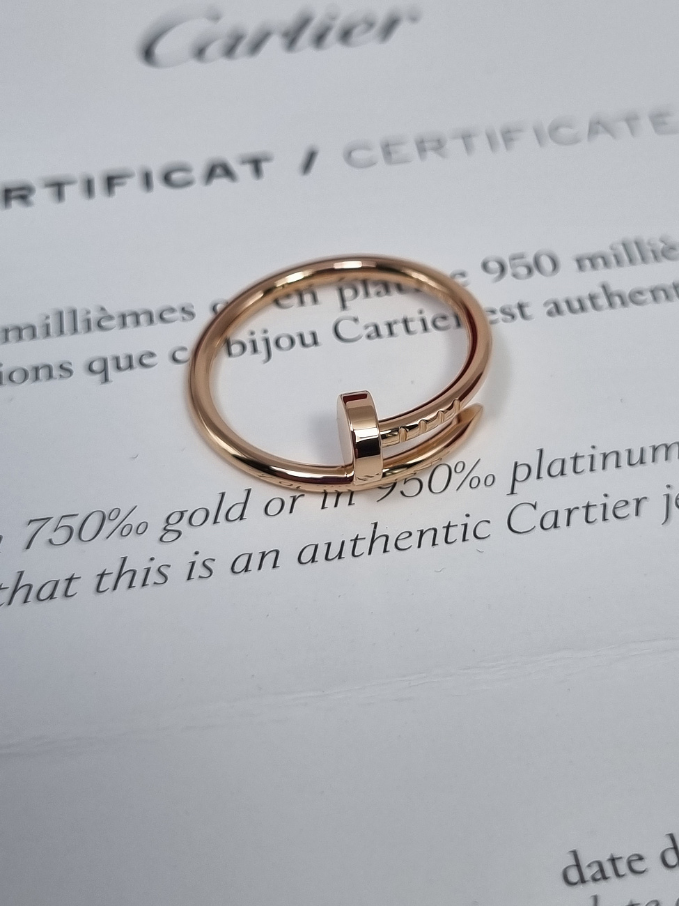 Украшение Cartier  Juste Un Clou Ring, Small Model  B4225800 