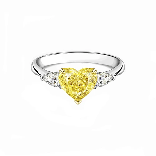 Украшение GIA  Кольцо 1,41 ct. Fancy Intense Yellow/VVS1 (Heart Diamond)   