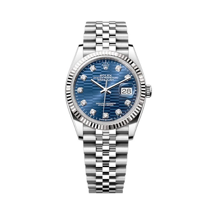 Часы Rolex  Datejust 36Mm Blue Motif Dial Diamond Index  126234