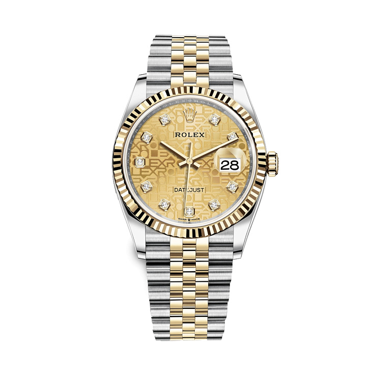 Часы Rolex  Datejust 36Mm Steel & Yellow Gold Pattern Motif  126233
