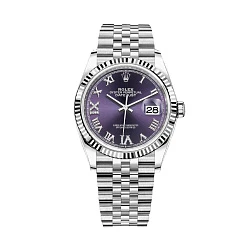 Rolex Datejust 36 mm Steel & White Gold Purple Dial