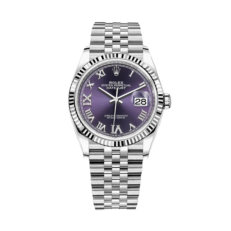 Часы Rolex  Datejust 36Mm Steel &amp; White Gold Purple Dial  126234