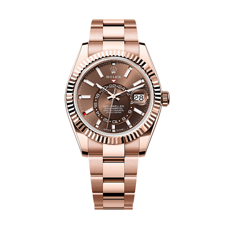Часы Rolex  Sky-Dweller Everose Gold Chocolate Brown Dial Jubilee Bracelet  336935