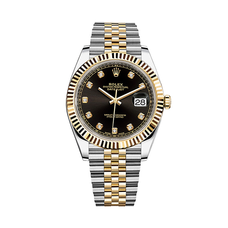 Часы Rolex  Oyster Perpetual Datejust Ii Steel And Yellow Gold Black Dial Diamond  126333