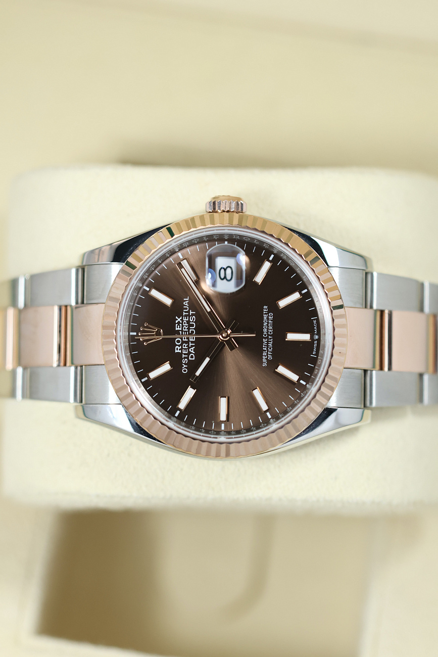 Часы Rolex  Oyster Perpetual Datejust 36 Mm Rolesor Oystersteel And Rose Gold Chocolate Dial  126231
