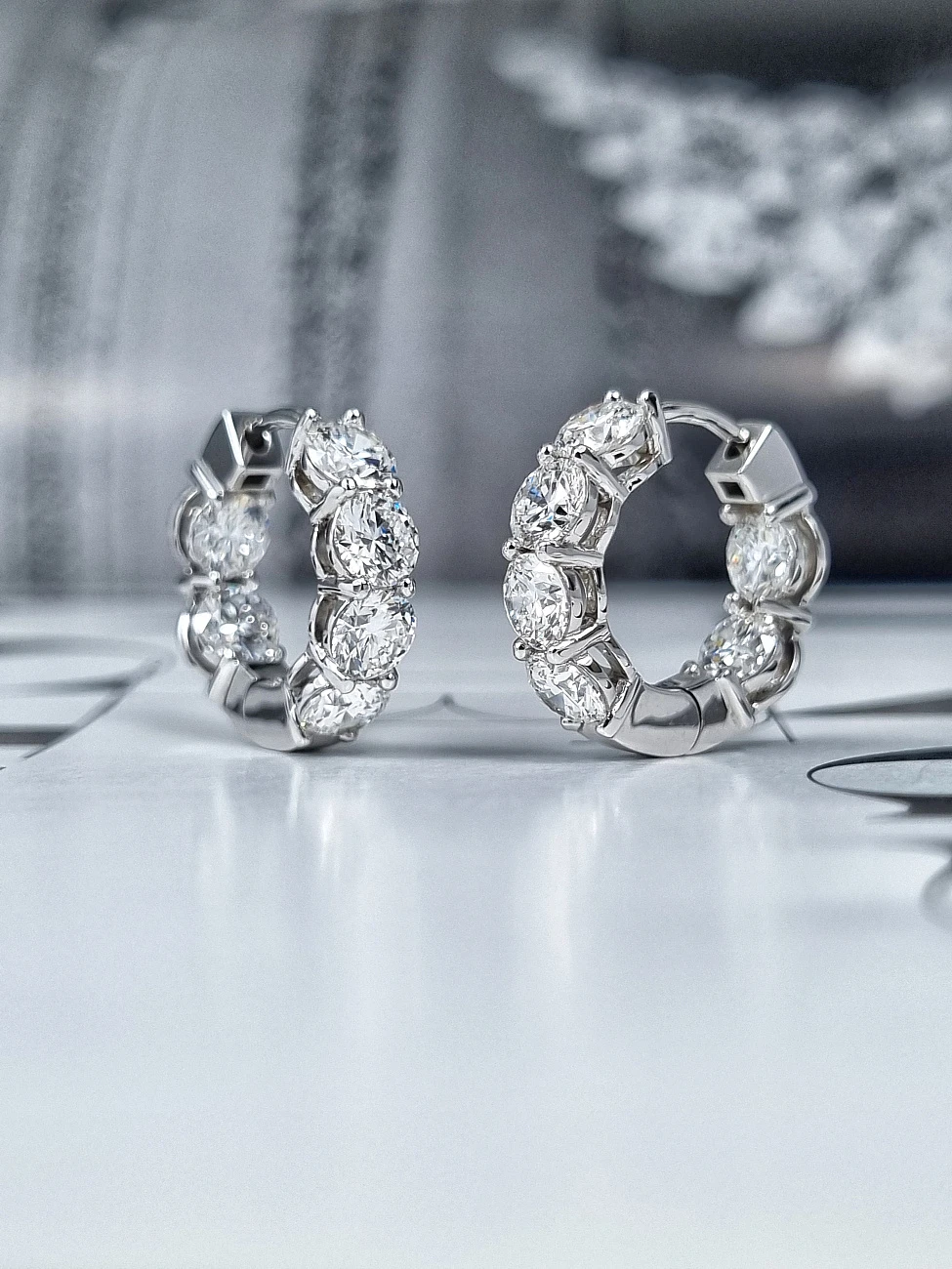 Украшение GIA  Серьги с бриллиантами 3,6 ct. E/VVS1 (3 excellent)   