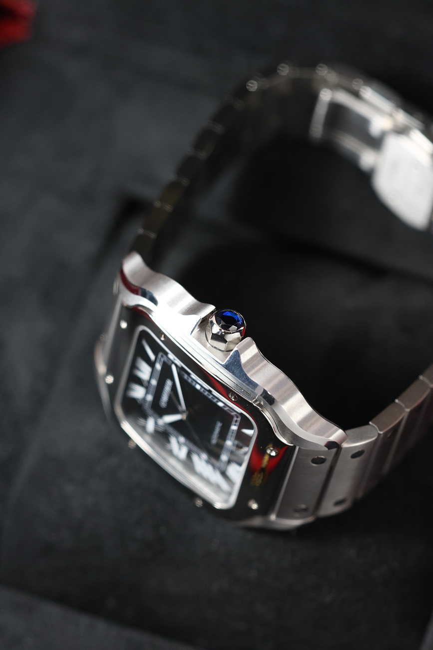 Часы Cartier  Santos De Cartier Large Model Black Dial  WSSA0096