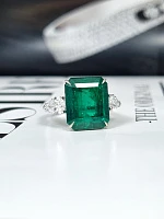 Украшение GRS GemResearch Swisslab  Кольцо с изумрудом 6,28 ct. (Colombia) Vivid Green   