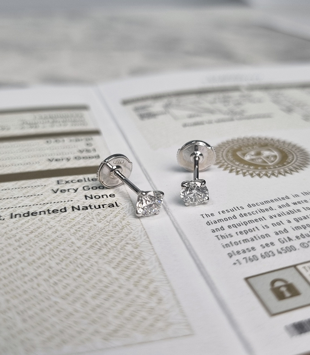 Украшение NO NAME  Серьги 0,51/0,51 Ct. G/Vs1   