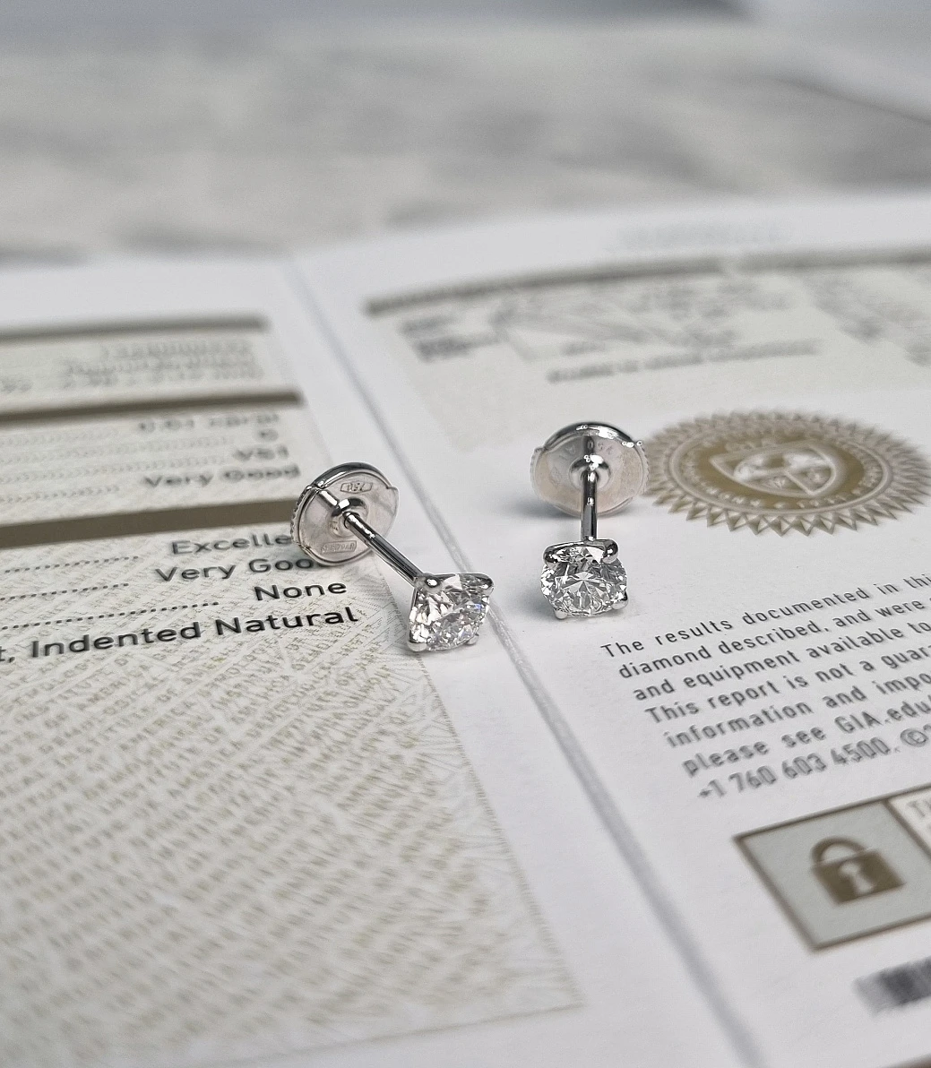 Украшение GIA  Серьги 0,51/0,51 Ct. G/Vs1   