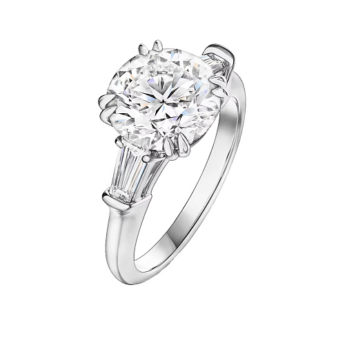 Украшение NO NAME  Кольцо С Бриллиантом 5,02 Ct. H/Vs1 (3 Excellent)   