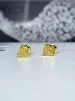 Украшение GIA  Серьги 1,01/1,02 ct. Fancy Intense Yellow/VVS2-VS1 Heart Diamonds   