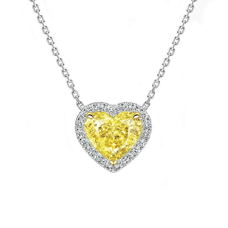 Украшение GIA  Подвеска 1,01 ct. Fancy Vivid Yellow/VS1 "Heart Diamond"   