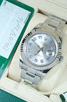 Часы Rolex  Oyster Perpetual Datejust Ii White Gold Fluted Bezel Silver Arabic Dial  116334