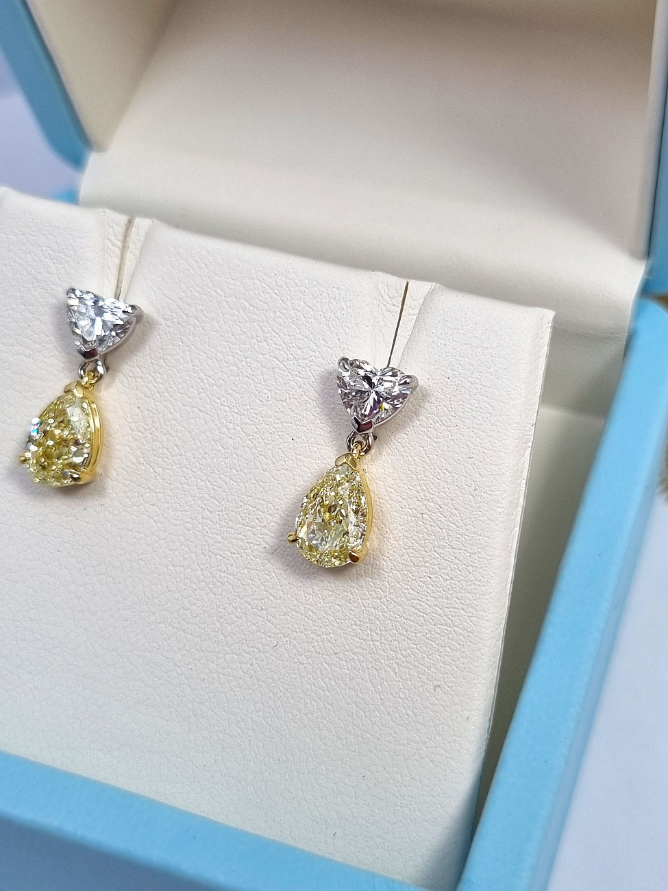 Украшение NO NAME  Серьги С Бриллиантами 1,01/1,06 Ct. W To X Range/Vvs1   