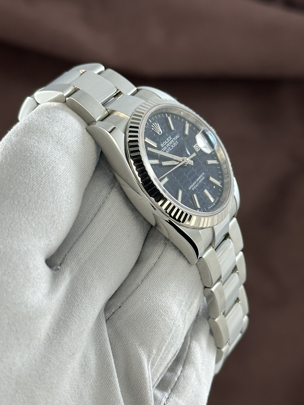 Часы Rolex  Datejust 36Mm Steel & White Gold Blue Fluted Motif Dial  126234