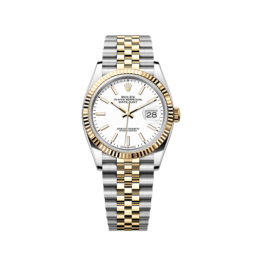 Часы Rolex  Datejust 36Mm Steel & Yellow Gold White Dial  126233