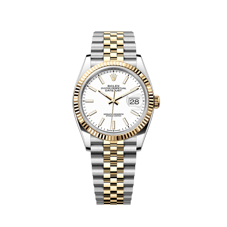 Часы Rolex  Datejust 36Mm Steel & Yellow Gold White Dial  126233