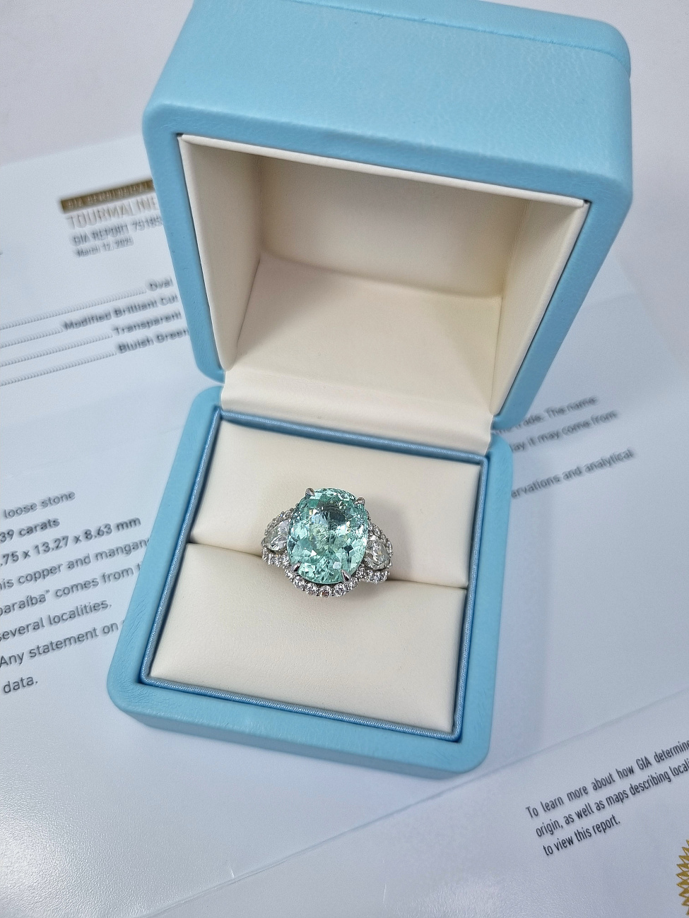 Украшение NO NAME  Кольцо С Турмалином &quot;Параиба&quot; 13,39 Ct.   