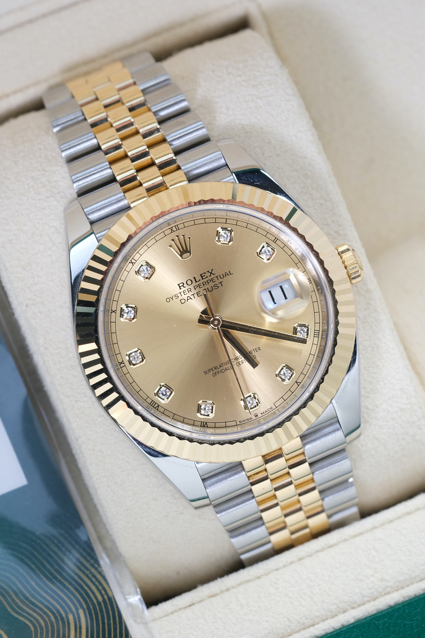 Часы Rolex  Datejust Ii 41 Mm Steel And Yellow Gold Diamond Index  126333