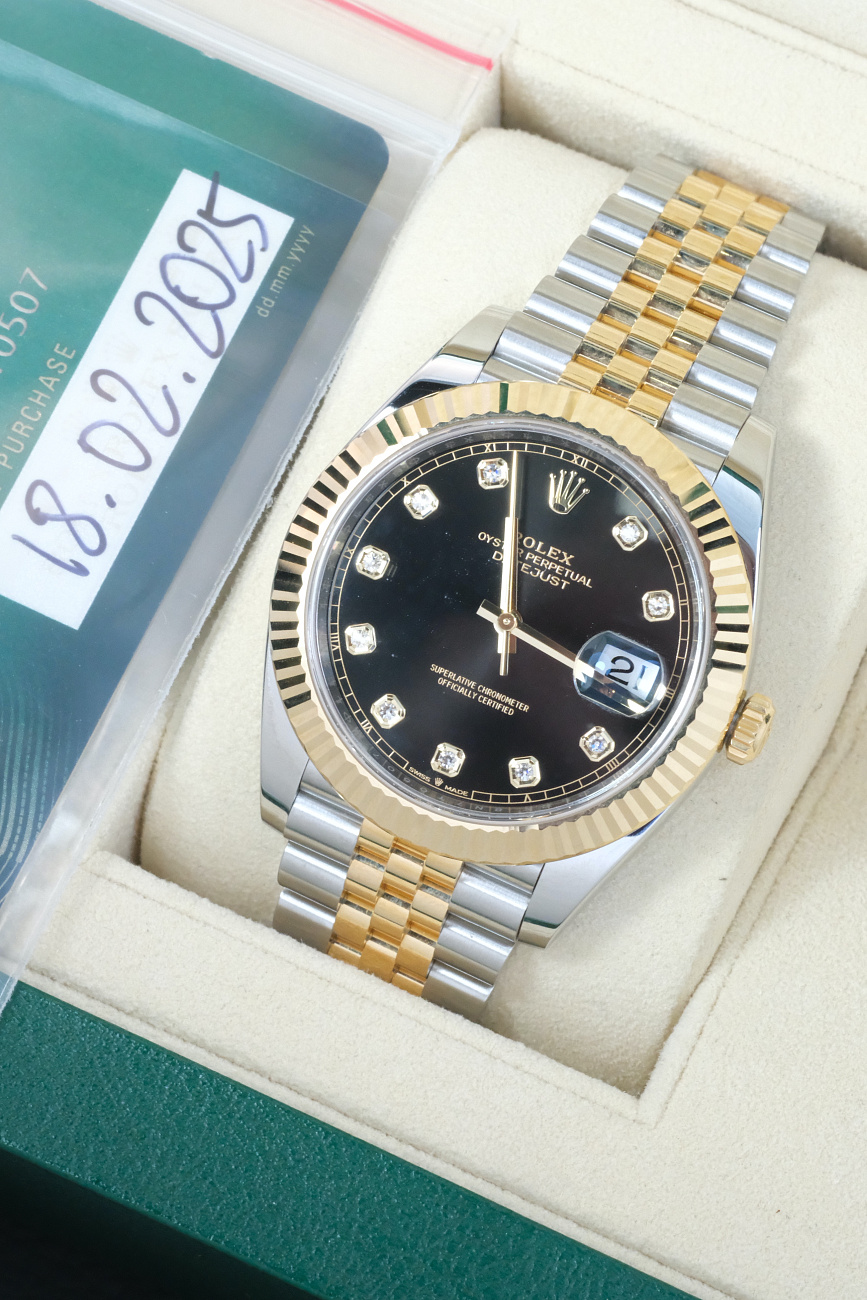 Часы Rolex  Oyster Perpetual Datejust Ii Steel And Yellow Gold Black Dial Diamond Index  126333