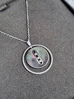 Украшение Messika  Grey Mother-Of-Pearl Lucky Move Mm  Lucky Move diamond and grey mother-of-pearl necklace 10837-WG 