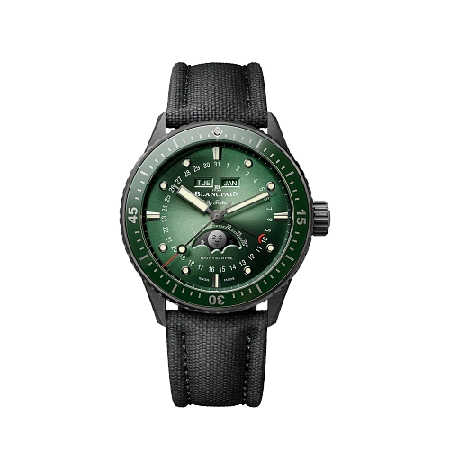 Часы Blancpain  Fifty Fathoms Bathyscaphe Quantieme Complet Phases De Lune Green Dial  5054 0153 B52A