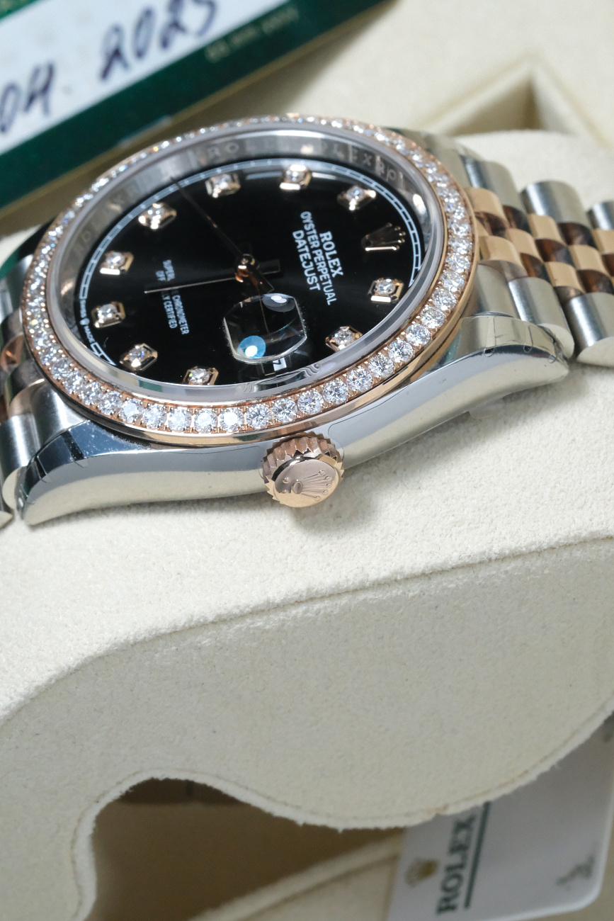 Часы Rolex  Oyster Perpetual Datejust 36 Mm Everose Rolesor Diamonds  126281RBR