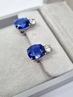 Украшение GRS GemResearch Swisslab  Серьги с сапфирами 12,82/11,91 ct. Cornflower Blue   