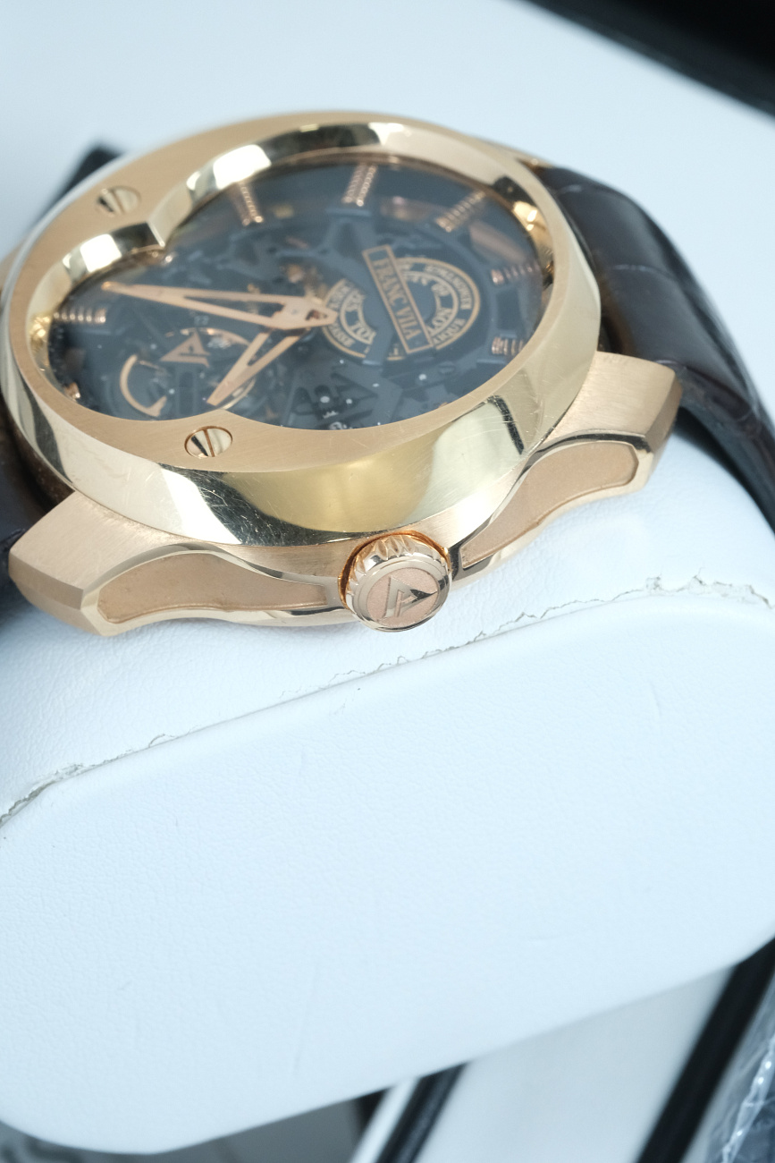 Часы Franc Vila  NEO ALTA Skeleton Rose Gold 47mm Tourbillon  12T.PG.001