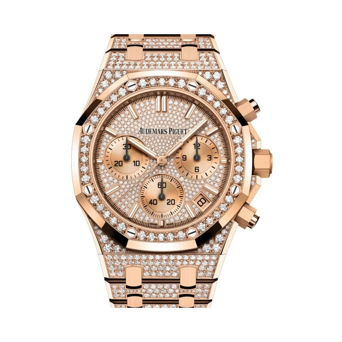 Часы Audemars Piguet  Audemars Piguet Royal Oak Chronograph "50Th Anniversary" 41Mm Rose Gold/Diamond Paved Dial And Bracelet  26242OR.ZZ.1322OR.01