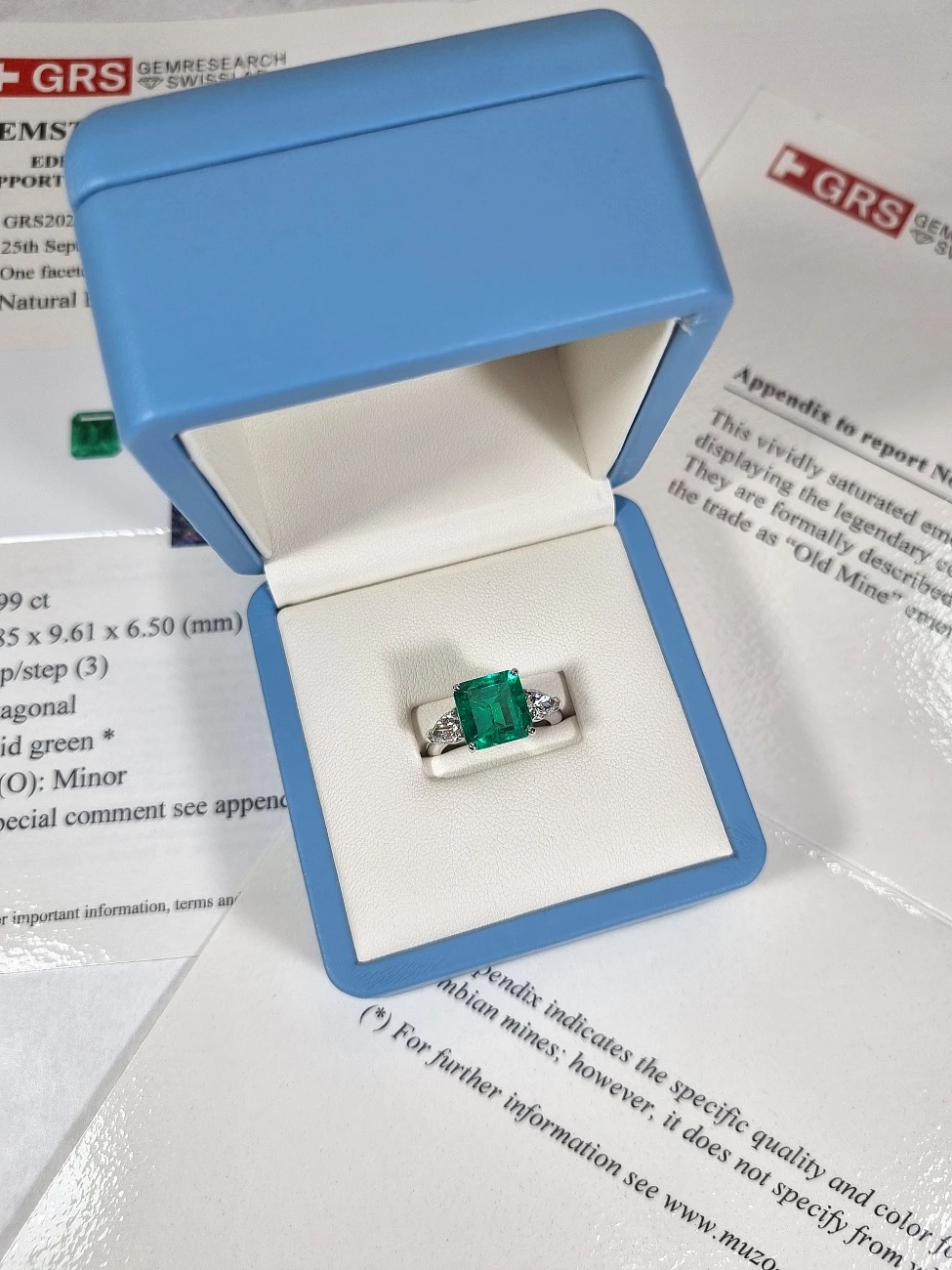 Украшение GRS GemResearch Swisslab  Кольцо с Изумрудом 3,99 ct. "Muzo Green" Colombia   