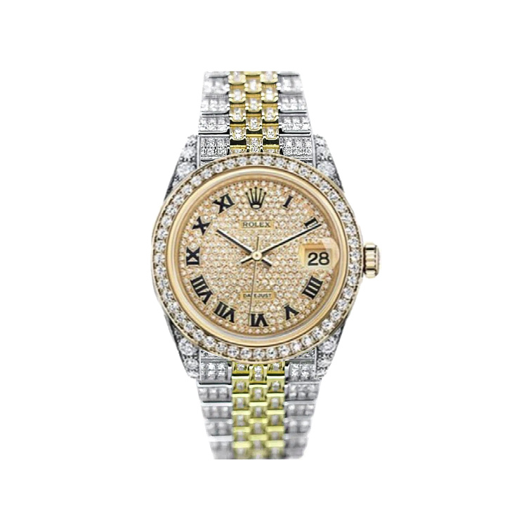 Часы Rolex  Datejust 36Mm Steel & Yellow Gold Aftermarket Diamonds Тюнинг  126233AMD