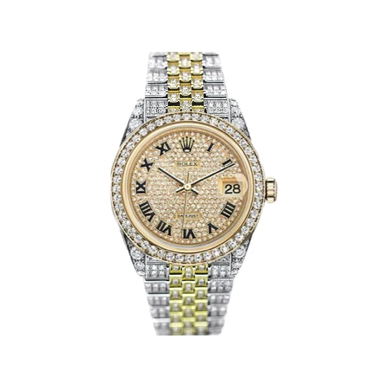 Часы Rolex  Datejust 36Mm Steel &amp; Yellow Gold Aftermarket Diamonds Тюнинг  126233AMD