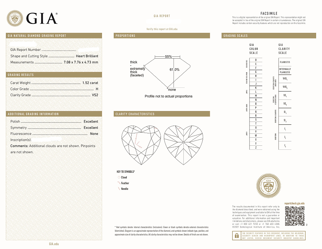 Украшение NO NAME  Серьги С Бриллиантами 1,50/1,52 Ct. H/Vs2   