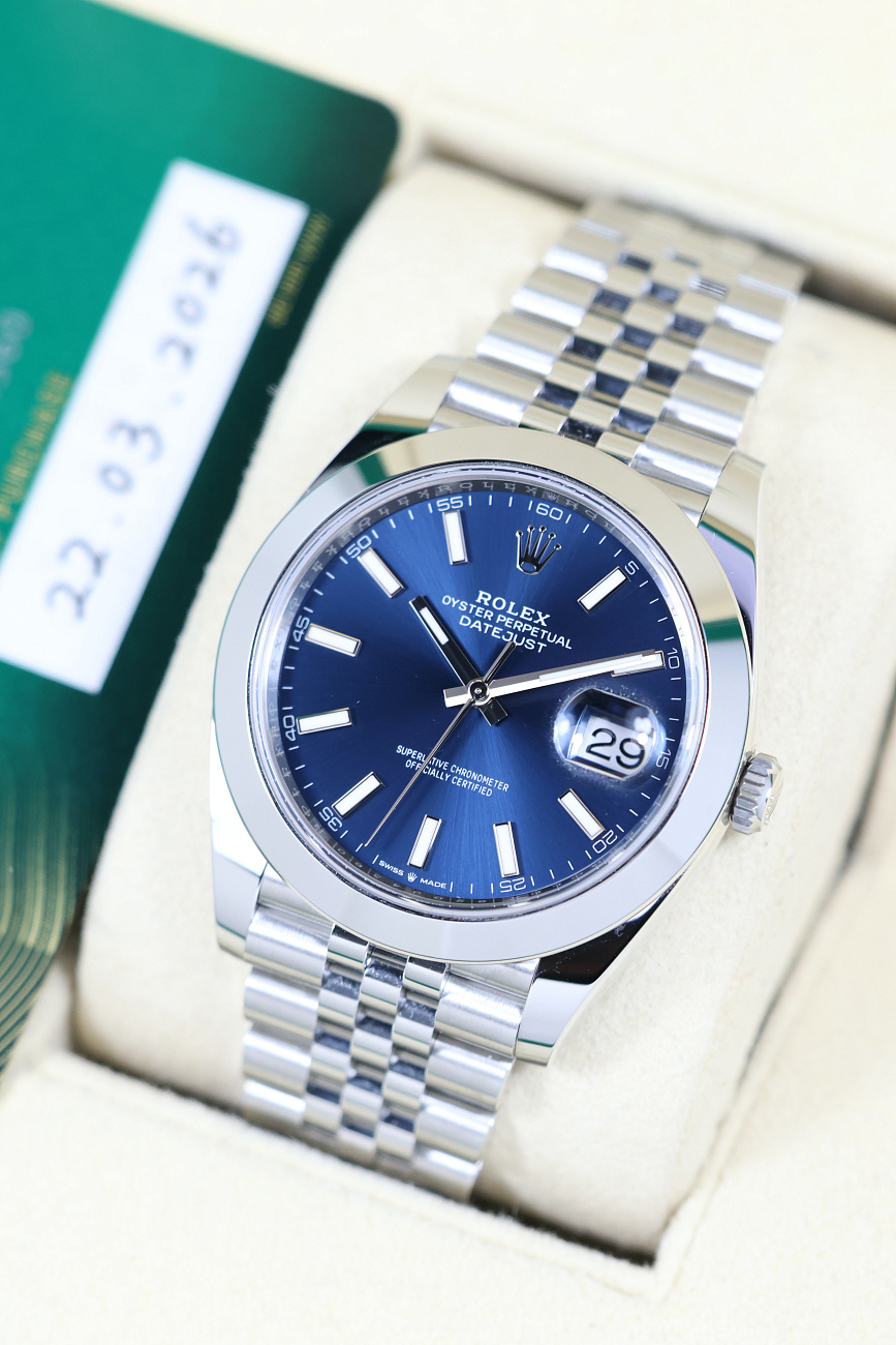 Часы Rolex  Oyster Perpetual Datejust 41 Mm Blue Sticks Jubilee  126300