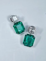 Украшение GRS GemResearch Swisslab  Серьги с изумрудами 9,20/9,46 ct. Vivid Green (Zambia)   
