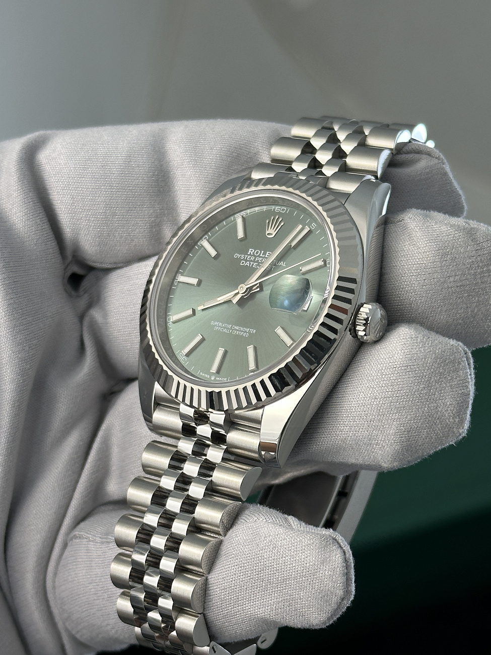 Часы Rolex  Datejust 41Mm Mint Green 2023  126334-0028