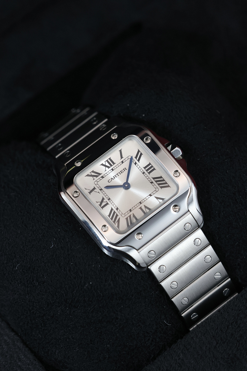Часы Cartier  Santos De Cartier Small Model Silver Dial  WSSA0082