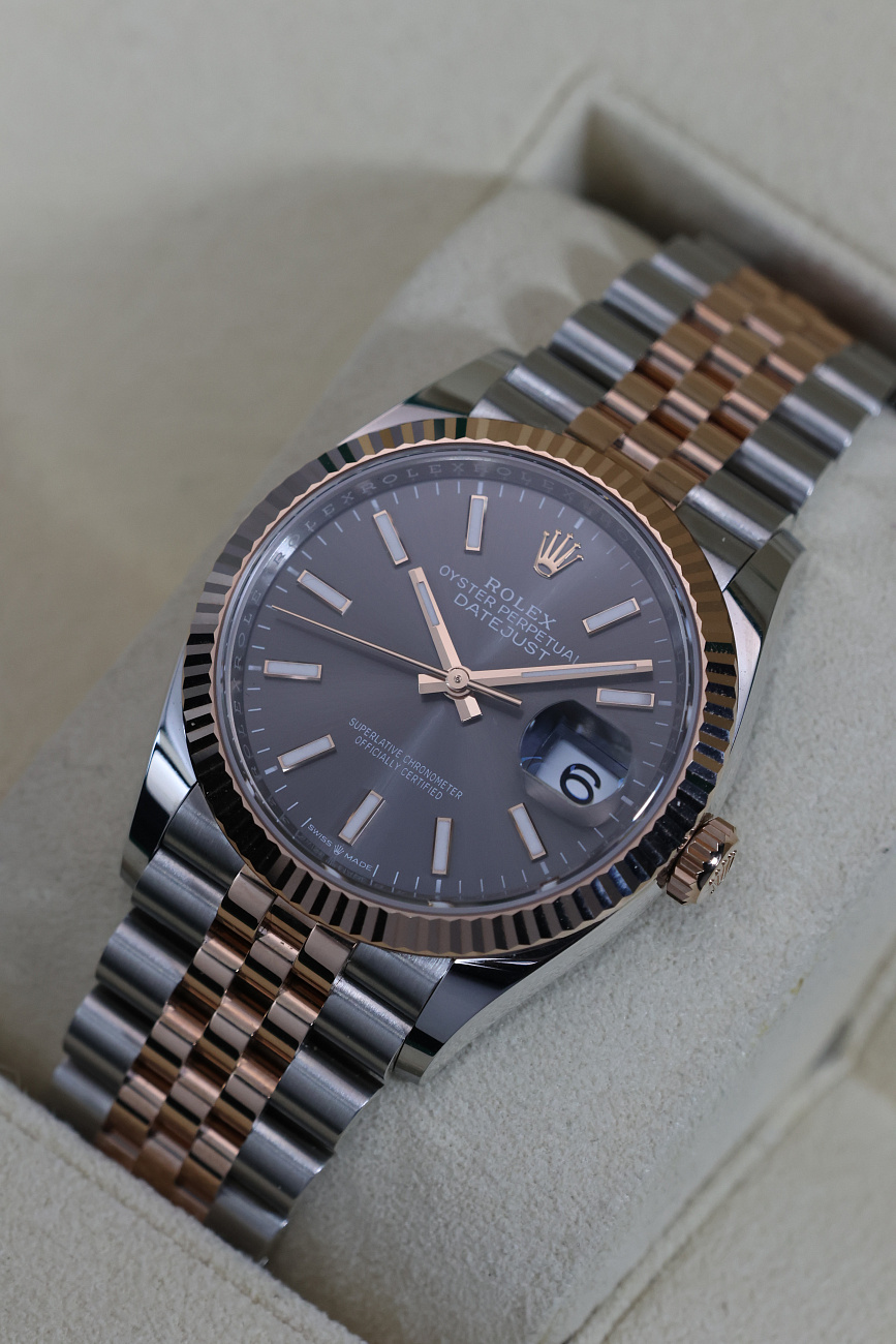 Часы Rolex  Datejust 36 Mm Steel And Everose Gold Slate Dial  126231