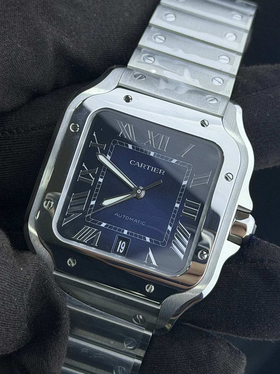 Часы Cartier  Santos De Cartier Large Blue Dial  WSSA0071
