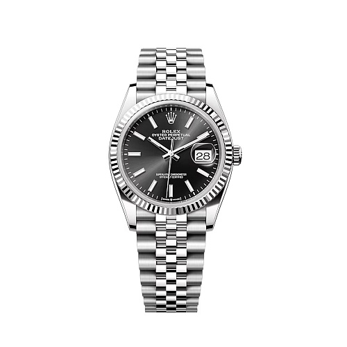 DATEJUST 36MM STEEL & WHITE GOLD BLACK DIAL