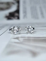 Украшение GIA  Серьги 1,00/1,00 ct. H/VS1 (3 Excellent) Round Diamonds   