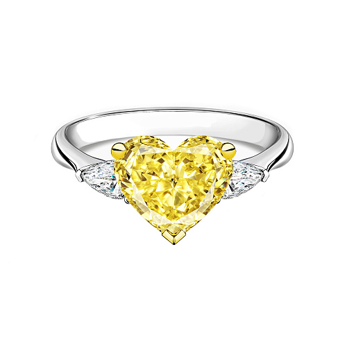 Украшение NO NAME  Кольцо 2,01 ct. Fancy Yellow/VS1 "Heart Diamond"   