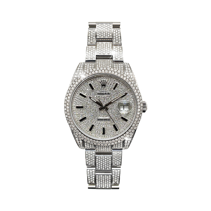 Часы Rolex  Datejust 41Mm Full Diamonds Custom  126300 FIX
